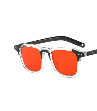 Ochelari de Soare, Equinox Retro, Protectie UV400, Rama patrata, Rosu-Transparent Engros (ROSU)
