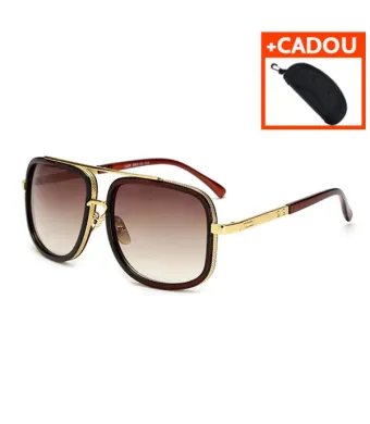 Ochelari de soare, Model King, Barbati, Protectie UV400, Maro/Auriu Engros (auriu, maro)