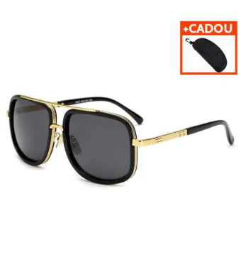Ochelari de soare, Model King, pentru Barbati, Protectie UV400, Negru/Auriu Engros (auriu, negru)
