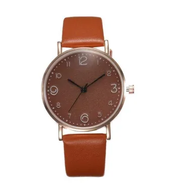 Ceas de Dama, Model Reloj, Piele, Maro/Auriu Engros (auriu, maro)