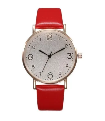 Ceas de Dama, Model Reloj, Piele, Rosu/Gri/Auriu Engros (auriu, gri, rosu)