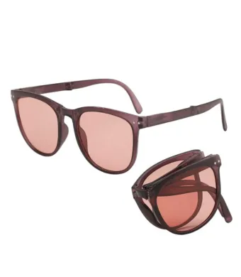 Ochelari de Soare Pliabili, Fold Vision, Protectie UV400, Lentila ovala, Maro-Roz Engros (maro, roz)