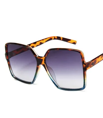 Ochelari de Soare, Subtiri si Oversize, Protectie UV400, Maro-Negru Engros (maro, negru)