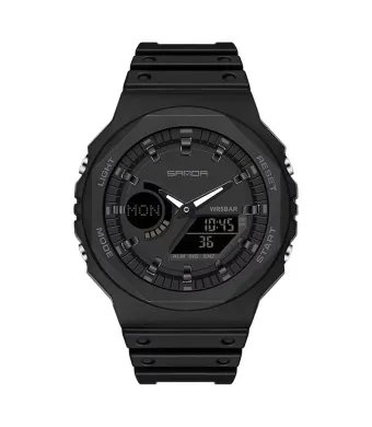 Ceas Storm Glow, Sport, Cronometru si Alarma, pentru Barbati, Afisare Digitala, Curea din Silicon, Negru Engros (NEGRU)
