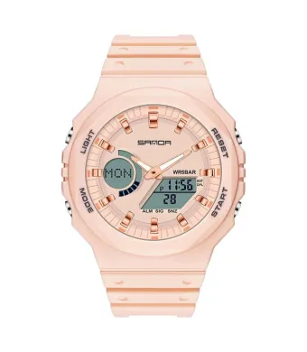 Ceas Storm Glow, Sport, Cronometru si Alarma, pentru Barbati, Afisare Digitala, Curea din Silicon, Roz Engros (ROZ)