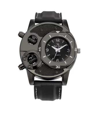 Ceas Super Speed V8, Barbatesc, Design Steampunk, Leather look, Negru Engros (NEGRU)