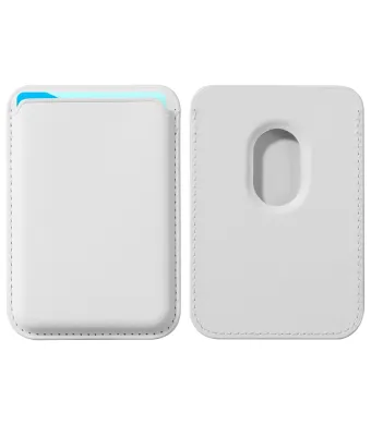 Portofel MagWallet pentru Carduri, MagSafe, Universal, Leather effect, Alb Engros (Alb)