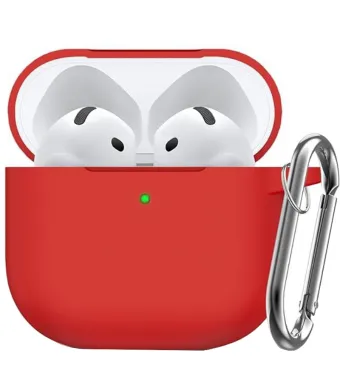 Husa Antisoc pentru AirPods 4, Agatatoare carabina, din Silicon, Rosu Engros (ROSU)