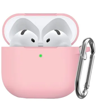 Husa Antisoc pentru AirPods 4, Agatatoare carabina, din Silicon, Roz Engros (ROZ)