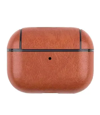 Husa Elite, Compatibil cu Airpods Pro 2, Aspect select, Protectie antisoc, Leather look, Maro Engros (Maro)