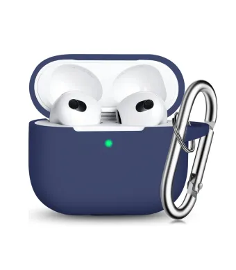Husa pentru casti Apple AirPods 3, Silicon, Antisoc, Bleumarin Engros (Bleumarin)