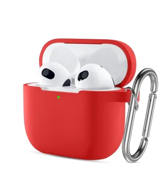 Husa pentru casti Apple AirPods 3, Silicon, Antisoc, Rosu Engros (ROSU)