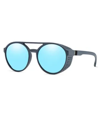 Ochelari de soare, Steampunk, Barbati, Protectie UV400, Lentila albastra, Bleumarin Engros (Albastru)