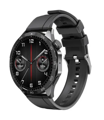 Ceas Inteligent XO Watch4 Smart Sport, Bluetooth, Ecran Amoled 1.43”, Baterie 250mAh, Multifunctional, Curea silicon, Negru Engros (NEGRU)
