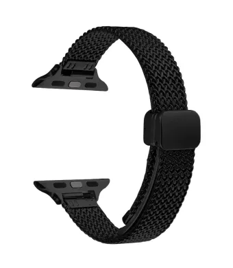 Curea Milanese Luxury pentru Apple Watch, Tesatura metalica, Magnetica, Negru - 38/40/41 mm Engros (38/40/41 mm, NEGRU)