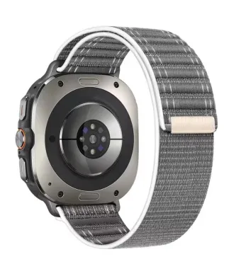 Curea Wave cu Arici pentru Apple Watch, Sport, Marime reglabila, Nylon elastic, Gri - 44/45/46/49 mm Engros (44/45/46/49 mm, Gri)