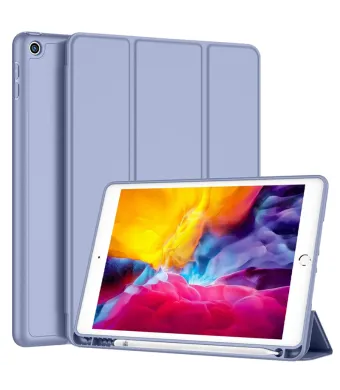 Husa tip Carte cu Suport Pix pentru Apple iPad 10.2 inch 7/8/9, 2019/2020/2021, Protectie completa, Pliabila, Albastru Lavanda Engros (iPad 8 (2020) 10.2", Albastru)
