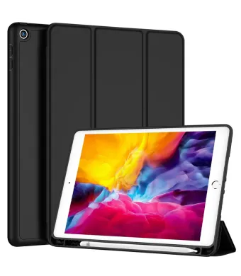 Husa tip Carte cu Suport Pix pentru Apple iPad 5/6, iPad 2017/2018, iPad Air 1/2, 9.7 inch, Protectie completa, Pliabila, Negru Engros (NEGRU)