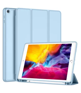 Husa tip Carte cu Suport Pix pentru Apple iPad 10.2 inch 7/8/9, 2019/2020/2021, Protectie completa, Pliabila, Turcoaz Engros (iPad 8 (2020) 10.2", Turcoaz)