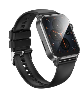 Smart Watch Y26 HOCO, Call version Bluetooth, Ecran 1.81”, Baterie 230mAh, Curea silicon, Negru Engros (NEGRU)