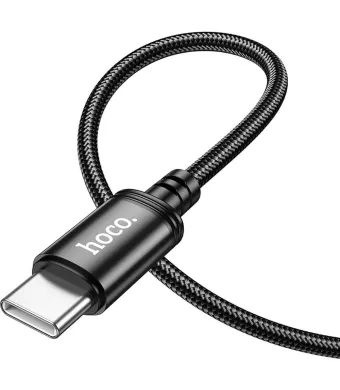 Cablu Hoco de la USB Type-C la USB Type-C, 3A 60W, X89, 1m, Negru Engros (NEGRU)