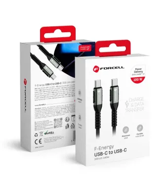 Cablu incarcare USB Type-C la USB Type-C, QC 4.0 PD 5A 100W, Lungime 3 m, Forcell F-Energy C260, Negru Engros (NEGRU)