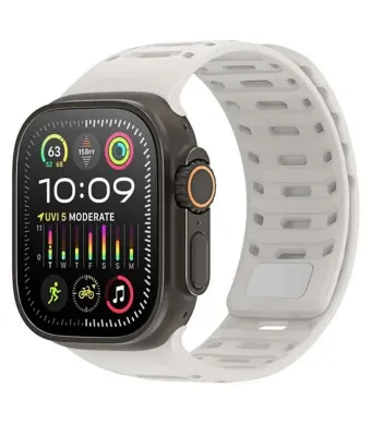 Curea Dux Ducis Strap CS, Magnetica, pentru Apple Watch 44/45/46/49mm, din Silicon, Gri Engros (44/45/46/49 mm, Gri)