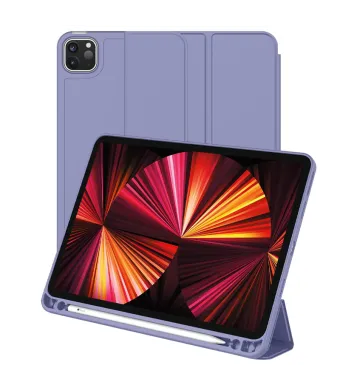 Husa tip Carte cu Suport Pix pentru Apple iPad Pro 11 (2018-2022), Protectie completa, Pliabila, Albastru lavanda Engros (Albastru)