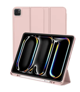 Husa tip Carte cu Suport Pix pentru Apple iPad Pro 11 (2018-2022), Protectie completa, Pliabila, Roz Engros (ROZ)
