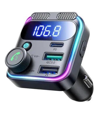 Incarcator Auto cu Modulator FM, Joyroom JR-CCB01, Bluetooth, USB si Type-C, Negru Engros (NEGRU)