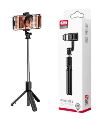Selfie Stick Trepied, XO-SS09, Extensibil 5 Segmente, Control Telecomanda Bluetooth, Rotativ, Negru Engros (NEGRU)
