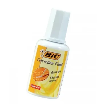 Pasta corectoare Bic 20ml – fluid corector cu pensula, pe baza de solvent, pentru corectii rapide, En-gros
