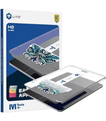 Folie cu Montator Lito M+Tools, Apple iPad seria 7/8/9 (2019/2020/2021), Protectie Completa 9H, Sticla securizata, Transparent Engros (iPad 8 (2020) 10.2")