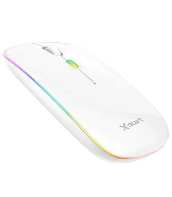 Mouse X-START YPX043, Conexiune 2.4G, USB, 1000 DPI, Lumina RGB, Ergonomic, Alb Engros (Alb)