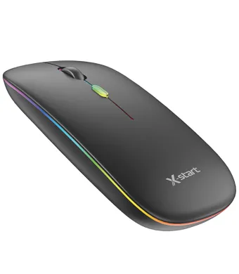 Mouse X-START YPX043, Conexiune 2.4G, USB, 1000 DPI, Lumina RGB, Ergonomic, Negru Engros (NEGRU)