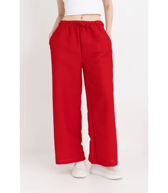 Pantaloni Dama Baki Largi Engros M1 Rosu