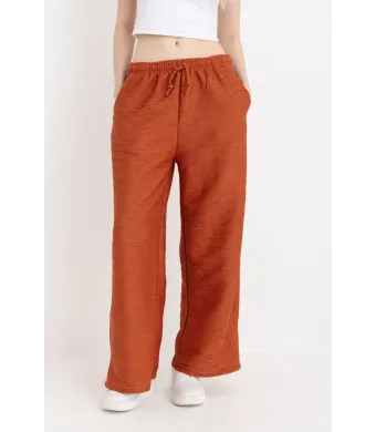 Pantaloni Dama Baki Largi Engros M1 Caramiziu