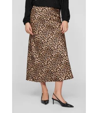 Fusta pentru femei, din satin animal print