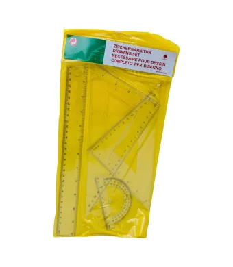 Trusa geometrie din PVC, 30cm – set complet pentru masuratori precise si uz scolar, En-gros