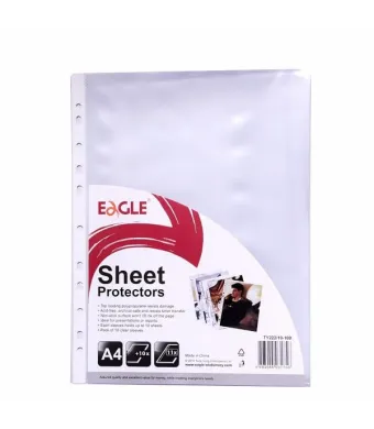 Set 100 FoliI pentru Documente Eagle A4 – 30 Microni, Transparent, Antistatic, Ideal pentru Organizare si Protectie Hartii, En-gros