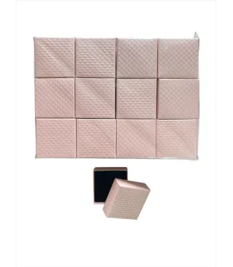 Casete din carton patrate, ROZ, 24/set, dimensiuni: 7 cm