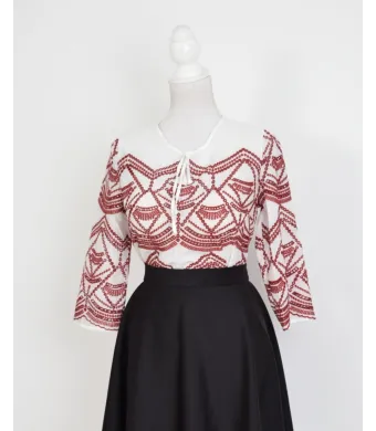 Bluza dama alba brodata -en-gros (36,38,40,42)