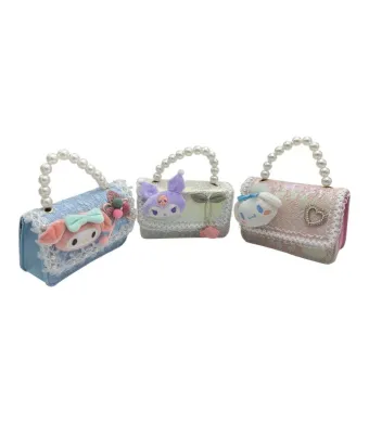 Poseta pentru fetite cu accesorii – jucarie eleganta tip geanta, 10x14x5 cm, ideala pentru jocuri de rol, En-gros