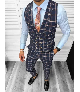 Compleu barbati elegant engros Pantaloni + Vesta