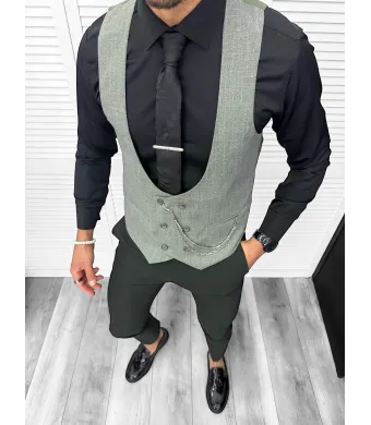 Compleu barbati elegant engros Pantaloni + Vesta