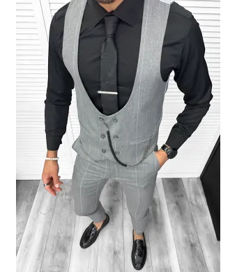 Compleu barbati elegant engros Pantaloni + Vesta