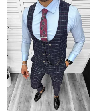 Compleu barbati elegant engros Pantaloni + Vesta