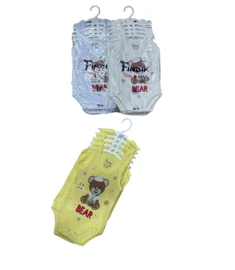 Body Engros pentru bebelusi, cu model, din bumbac (Alb)
