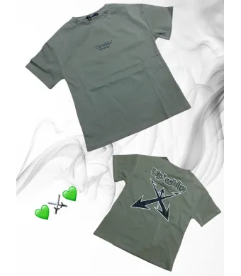 TRICOU verde/kaki baiat calitate 4-14 ani, 6/set engros