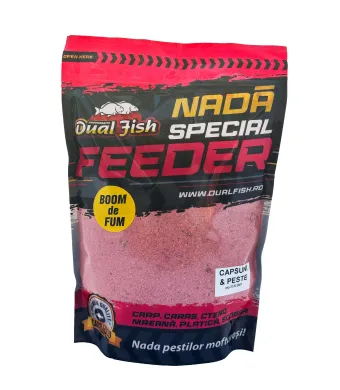 BOOM DE FUM NADA SPECIAL FEEDER, AROMA DE CAPSUNA SI PESTE, 1KG, DUAL FISH
